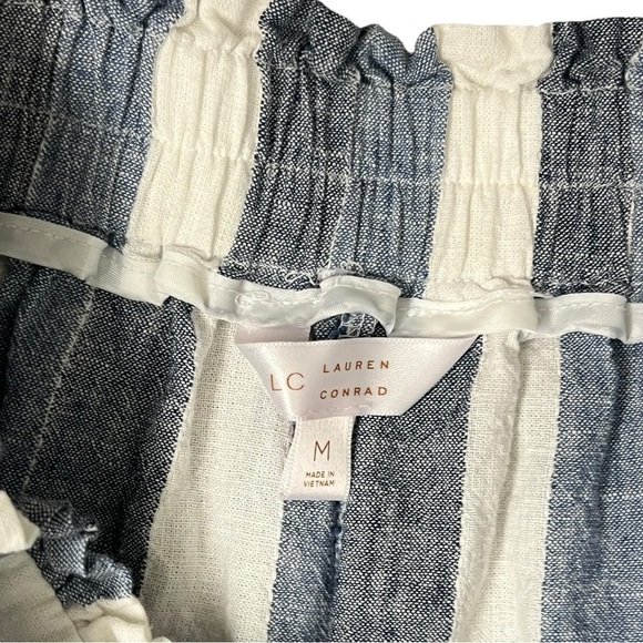 LC Lauren Conrad Blue and White Striped Linen Blend Pants - Picture 3 of 11